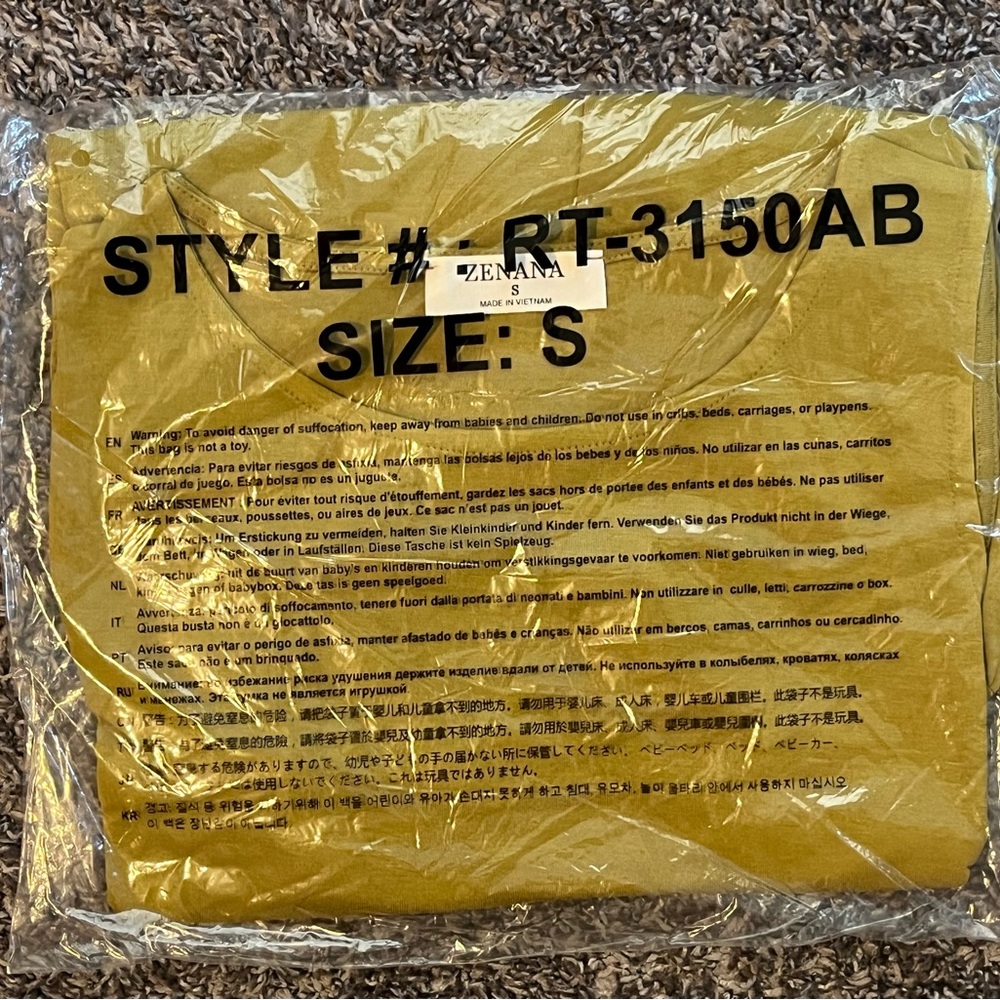 Zenana Outfitters Olive Mustard Sleeveless Peplum Tank Top new in package - Picture 3 of 4